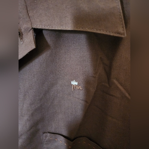 Vtg 1960s Mr. California Shirt Chess Crest Stitch Pockets Brown Size M Rat Pack - Picture 5 of 6